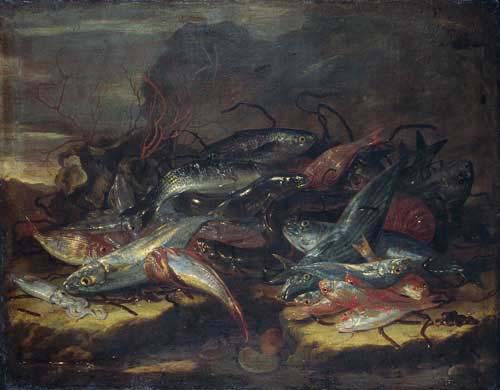 Giuseppe Recco Still-life with fish. oil painting image